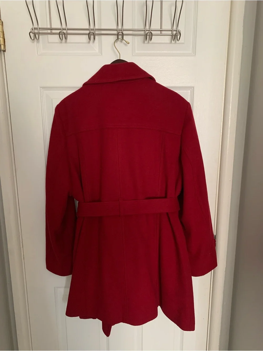 Michael Kors NWT Red Belted Wool-Blend Coat XXL